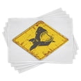 thumbnail image 1 of Ambesonne Shark Place Mats Set of 4, Caution Sgn Sharp Teeth, Standard Size, Earth Yellow Grey, 1 of 6