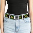 thumbnail image 5 of Buckle-Down Belt, Seatbelt Buckle Belt, Jamaica Flags Vintage Black, 34 to 52 Inches, 5 of 9