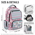 thumbnail image 7 of Pzuqiu Pink Stripe Cat Schoolbag for Girls 17 Inch Lightweight Breathable School Bag for Kids Padded Straps Front Zipper Pocket 10-12 Years Old Primary,Middle High School, 7 of 7