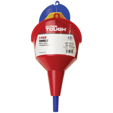 Hyper Tough Super Funnel Trio, Multi Purpose Plastic Automotive Funnel Set, 3 Pieces
