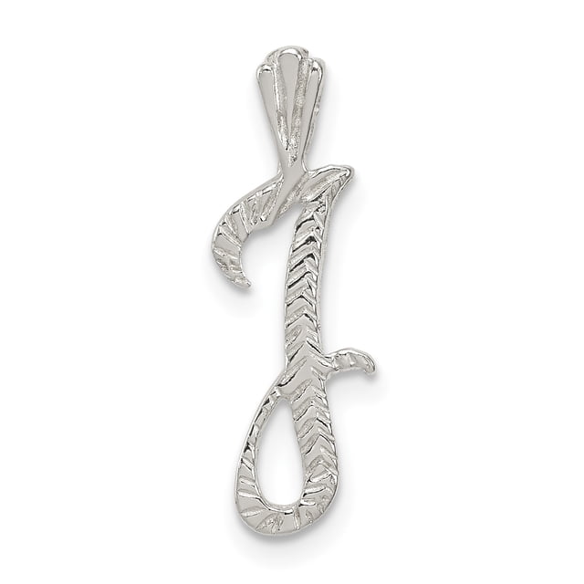 925 Sterling Silver Dainty Letter J Initial Name Monogram Floating Open Chain Slide Pendant Necklace Charm