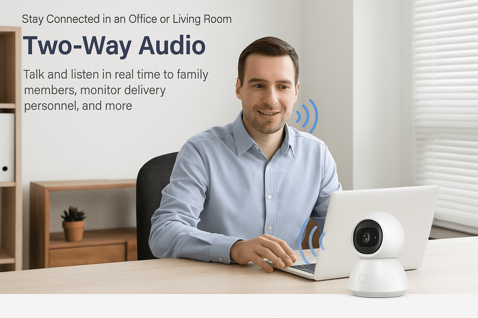 Toyanc AI Indoor Security Camera - 1440p HD Pan Tilt Baby and Pet Monitor, 2-Way Audio, Night Vision, Works with Alexa