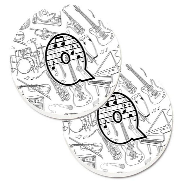 Letter Q Musical Note Letters Set of 2 Cup Holder Car Coaster