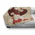 thumbnail image 3 of Alice in Wonderland Soft Flannel Fleece Blanket, Queen Cards Playing Alice Character in Fictional Fairy Tale Print, Cozy Plush for Indoor and Outdoor Use, 60" x 80", Red Brown Ecru, by Ambesonne, 3 of 6