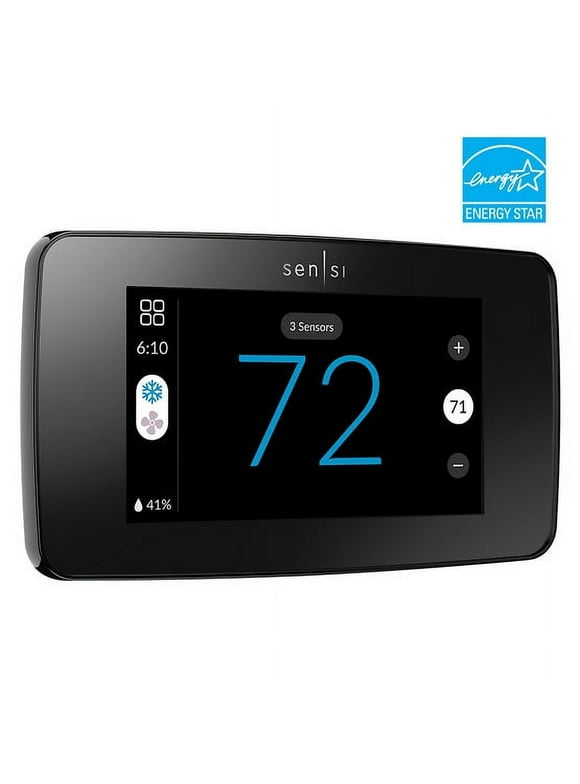 Sensi Touch 2 Smart Programmable Wi-Fi Thermostat, C-Wire Required-Black