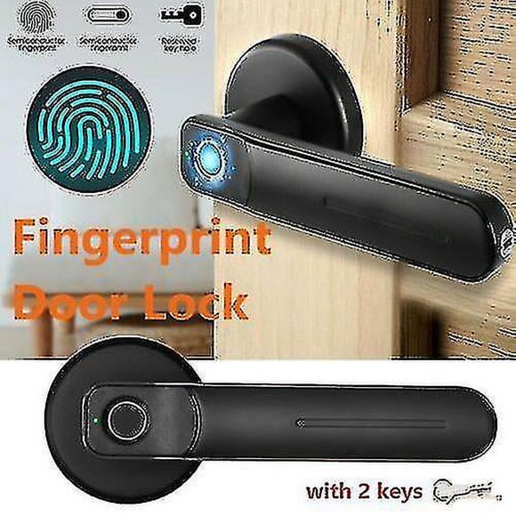 Fingerprint Electronic Door Lock - Biometric Door Handle with Keys - Security A_Special Gift 1130