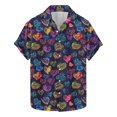 thumbnail image 2 of BiZtdJrK Men's T-Shirts, Valentine Clothes Fashion Graphic Casual Lapel Tshirt Vacation Summer Blouse Multicolor XL, 2 of 6