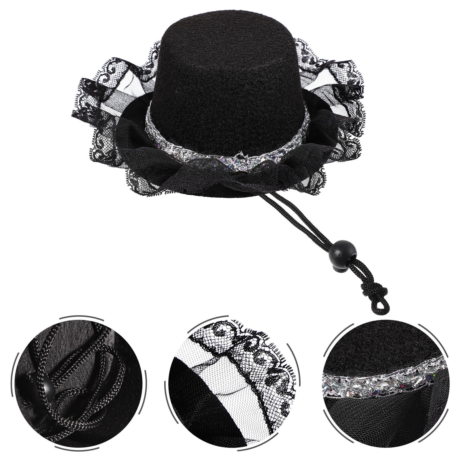 NICERIO Adorable Black Puppy Hat Wear-Resistant Adjustable Decorative Dog Accessory for Celebrations