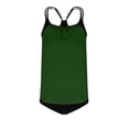 thumbnail image 6 of QIUOMBBP Tankini Swimsuits for Women Tummy Control Modest Bathing Suit 2 Piece Padded Tank Top with Swim Shorts Green XL, 6 of 6