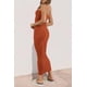 thumbnail image 4 of Vestido PRETTYGARDEN Rojo Óxido Strapless Ajustado Maxi XS, 4 of 6