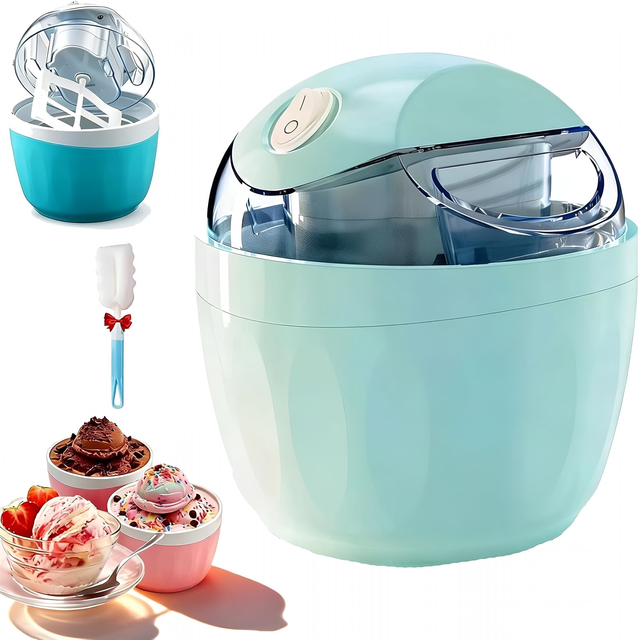 ACDANC Small Home Mini Ice Cream Maker,Personal Ice Cream Maker Mini,17Oz Electric Personal Gelato & Sorbet Machine,Just 15 Minutes,Easy One-Touch Dessert Makers for Families (Pink)