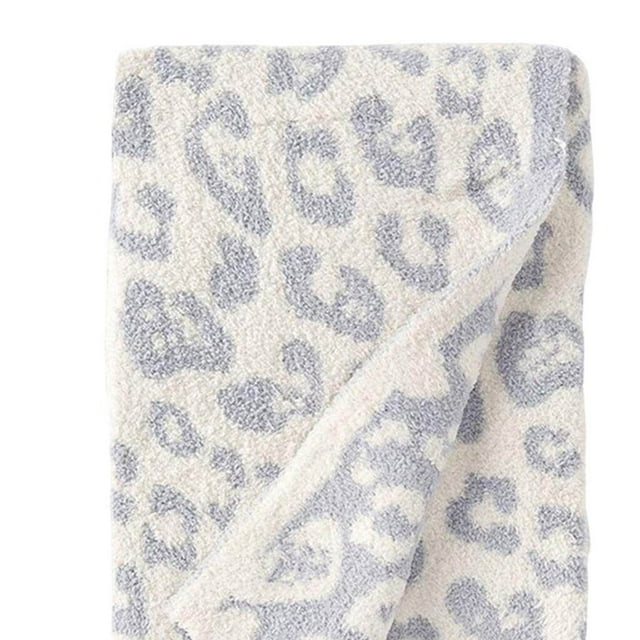 pitrice Throw Blanket Leopard Print Flannel Fleece Blankets Plush Sofa Blankets white 30x35in