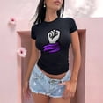 thumbnail image 3 of Playera Blusa De Puño Levantado Con Un Pañuelo Dia De La Mujer Color Negro Talla Chica Marca Emil SaEs, 3 of 4