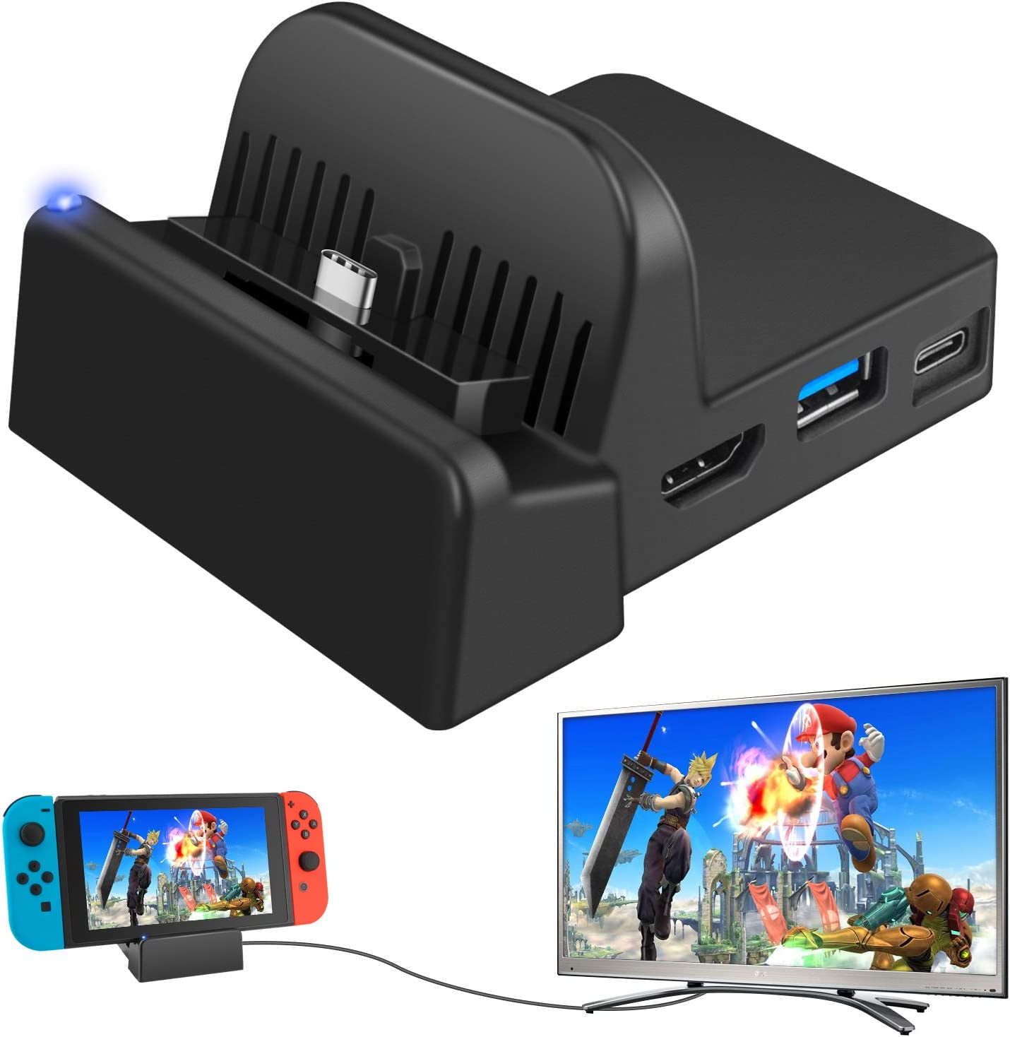 Abe Helt tør tage ned Docking Station for Nintendo Switch/Switch OLED, Charging Dock 4K HDMI TV  Adapter Charger Set Replacement Compatible with Official Nintendo Switch  Dock (No Charging Cable) - Walmart.com