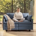 thumbnail image 7 of BedLuxury 57'' Loveseat Sofa for Small Spaces,Cozy Cloud Couch with Deep Seats for Living Room & Corner Decor,Blue, 7 of 7