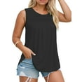 thumbnail image 5 of Womens Plus Size Tops Summer Sleeveless Tees Fashion Comfy Pleated Cami Shirts Black 3XL, 5 of 7