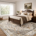 thumbnail image 3 of VUNATE 8'x10' Rugs for Living Room Washable Rugs Floral Vintage Area Rug Botanical Indoor Carpet Soft Rugs for Bedroom Office Dining Room Kitchen Laundry Room Accent Rug Contemporary Home Decor Taupe, 3 of 10