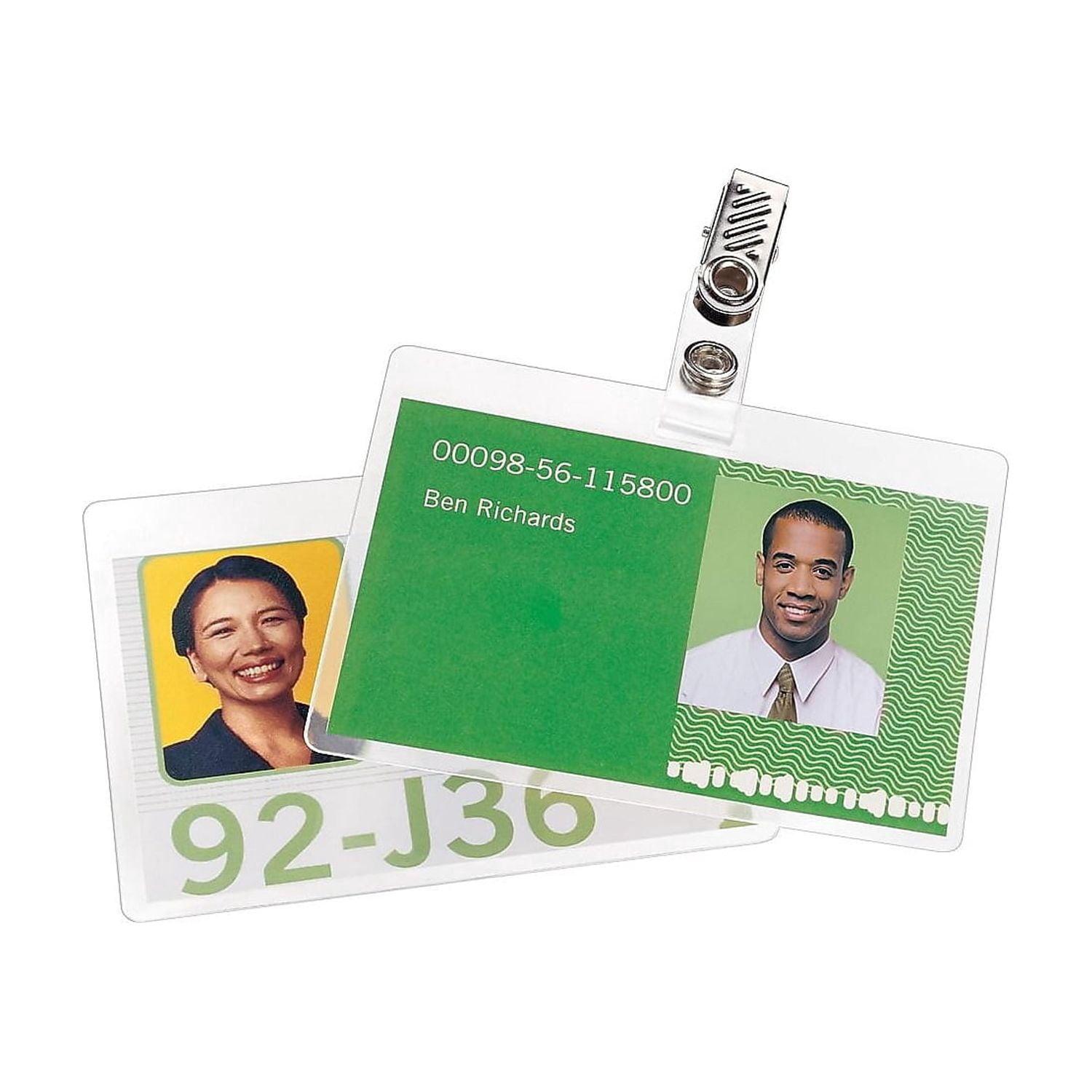 GBC, GBC3745686, Self-Sealing ID Badge Laminating Pouches, 10 / Pack, Clear