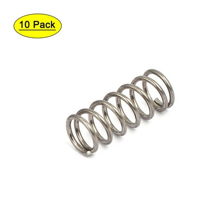 

0.7mmx6mmx15mm 304 Stainless Steel Compression Springs Silver Tone 10pcs