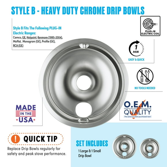 Range Kleen 139402XCD5 Style B Paquet de 2 bols d’égouttement en chrome résistant Chrome