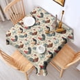 thumbnail image 2 of Beige Chicken Floral Pattern Square Tablecloth,Waterproof Square Table Cover,Wipeable Spillproof Washable Table Cover for Home Kitchen Party Decor 52"x52"(132x132cm), 2 of 6