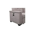 thumbnail image 5 of Lilola Home Nathan Dark Gray Reversible Sleeper Sectional Sofa with Storage Chaise, USB Charging Ports and Pocket-Color:Light Grey, 5 of 6