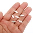 thumbnail image 4 of Metal Charm Pendants, 100 Pcs Feather Shape Mini Pendant, Silvery, 4 of 6