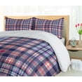 thumbnail image 5 of Ambesonne Checkered Duvet Cover Set, Pink and Blue Tones, 2-Calking, Navy Blue Pink, 5 of 6