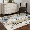 thumbnail image 3 of Area Rug for Living Room, Vintage Country Non-Slip Indoor Large Carpet for Bedroom/Dining Room, Blue Rustic Texas Star Vines Wooden Grain Washable Low-Profile Rectangle Floor Runner Rugs - 4 x 6 Ft, 3 of 8