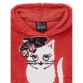thumbnail image 3 of Miss Chievous Girls Sequin Critter Faux Sherpa Pullover Hoodie, Sizes 4-16, 3 of 3