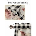 thumbnail image 6 of Pig Sunflowers 2 Panel Kitchen Curtains for Small Windows, Yellow Floral Black White Checkered Rustic Bathroom Tier Curtain, Short Window Treatment for Bedroom/Living Room 55"x24", 6 of 6