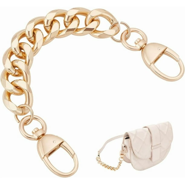 Cadenas de repuesto doradas de 8.6 pulgadas para bolso, extensor de cadena para bolso, extensor de correa de bolso, correas de cadena planas para bolso, cadena corta decorativa para bolso