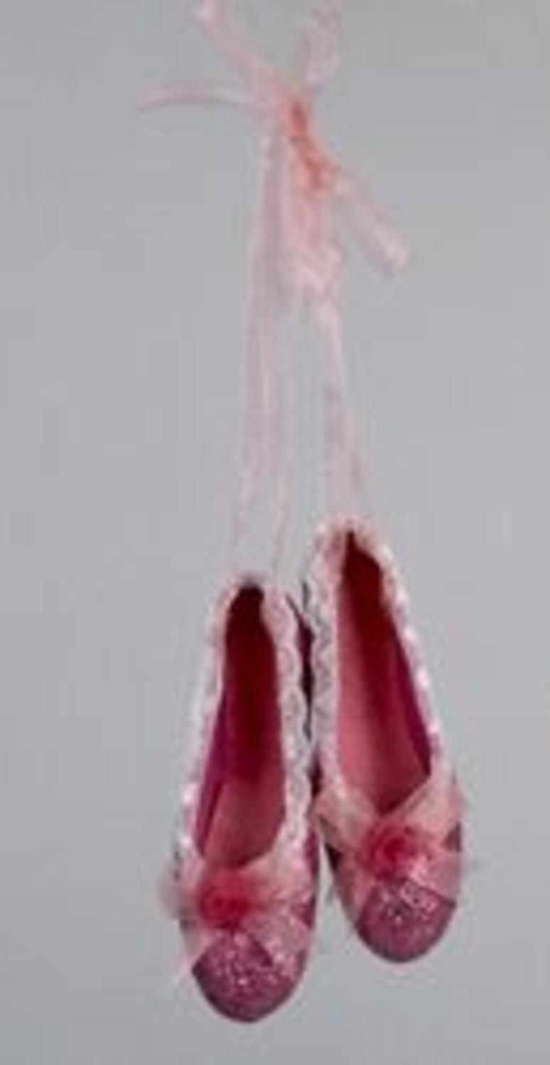 Glittered Pink Ballet Shoes Christmas Ornament - Walmart.com - Walmart.com