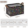 thumbnail image 7 of Yayeee Foldable Storage Basket for Shelves with Handles Set of 2 Waterproof Cloth Bins, Black Neon Lightning, 7 of 7