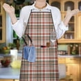 thumbnail image 5 of Red and Green Plaid Christmas Pattern Apron-Garden Aprons for Women with Pockets-Cotton Linen Waterproof Kitchen Cooking Gardening Aprons Adjustable for Kitchen,Cooking,BBQ and Salon 33"x27", 5 of 7