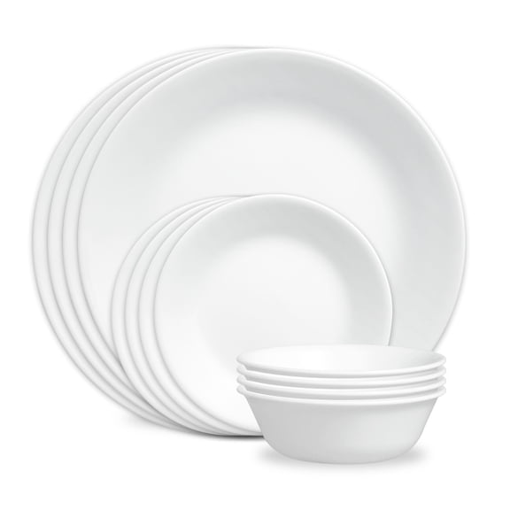 Corelle Winter Frost White 12-Piece Glass Dinnerware Set (Service for 4)