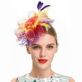 thumbnail image 2 of Cuekondy Heardband Hat For Women Wedding Flower Cocktail Mesh Feathers Hair Clip Tea Party Headband, 2 of 5