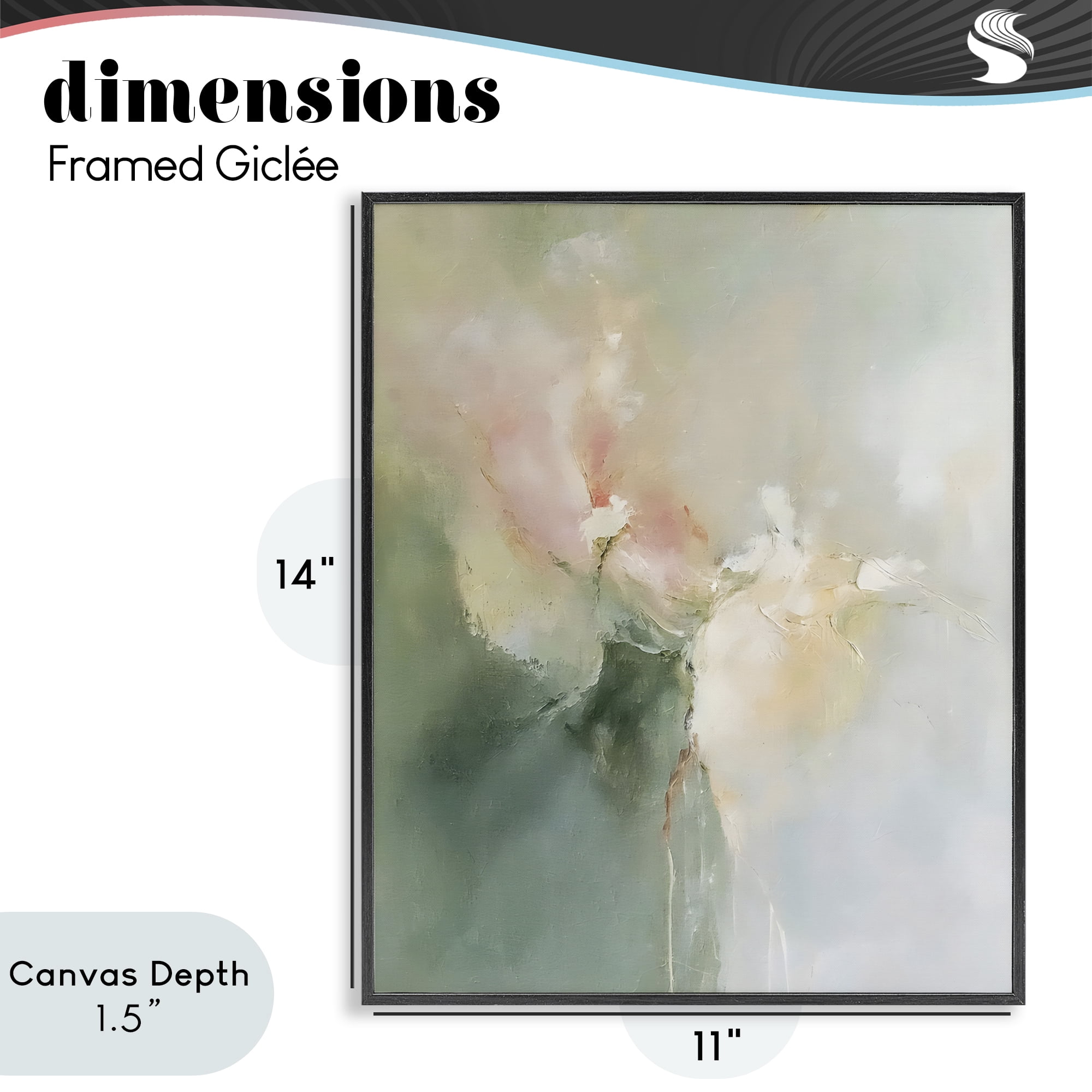 Stupell Industries Ethereal Brushwork Abstraction Black Framed Giclee Art, design by Riley B