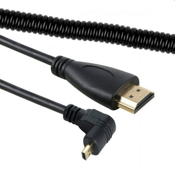 Chenyang CY Stretch Down Angled 90 Degree Micro HDMI to HDMI Male HDTV Cable for Phone Tablet Camera Cable