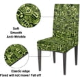 thumbnail image 3 of Chair Covers for Dining Room Set of 6, Green Abstract Geometric Washable Spandex Parsons Slipcovers, Removable Kitchen Chair Cover, Stretch Seat Protector for Home Party Hotel, 3 of 6