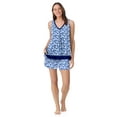 thumbnail image 6 of Layla Women's Sleepwear 2-Piece Knit Tank and Shorty Boxer Pajama Set, XS-4X, 6 of 6