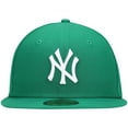 thumbnail image 2 of Men's New Era Kelly Green New York Yankees White Logo 59FIFTY Fitted Hat, 2 of 5