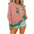thumbnail image 2 of Craaazy Valentines Tops for Women Loose Striped Crew Neck Long Sleeve Shirts Gifts, 2 of 6
