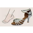 thumbnail image 2 of COCHLOUS 1 Pair of High-heeled Shoes Knotted Strap High Heels Latin Dancing Shoes for Lady - Size 38 (Silver), 2 of 8
