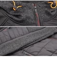 thumbnail image 3 of Men's Quilted Lightweight Full Zipper Drawstring Hooded Two Tone Jacket (ARIA-8 Charcoal,, M), 3 of 3