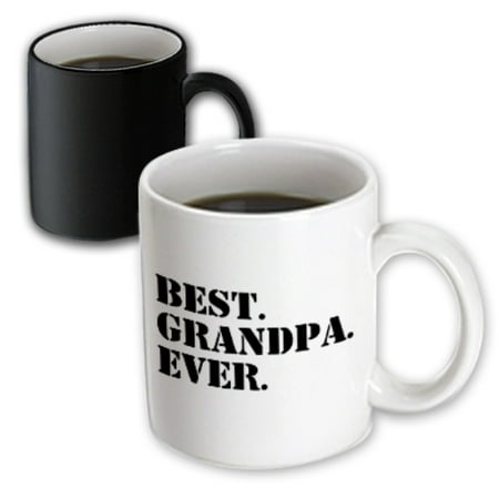 3dRose Best Grandpa Ever - Gifts for Grandfathers - Granddad nicknames - black text - family gifts, Magic Transforming Mug,