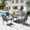 Graywood-Graphite, variant on DIFY 5PCS Patio Dining Set,41" Round Metal Table with Umbrella Hole,4 Stackable Chairs,Black&Blue