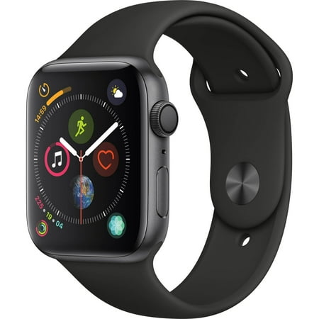 Apple Watch Series 4 GPS 44mm, Space Gray Aluminum Case with Black Sport Band (Scratch and Dent)