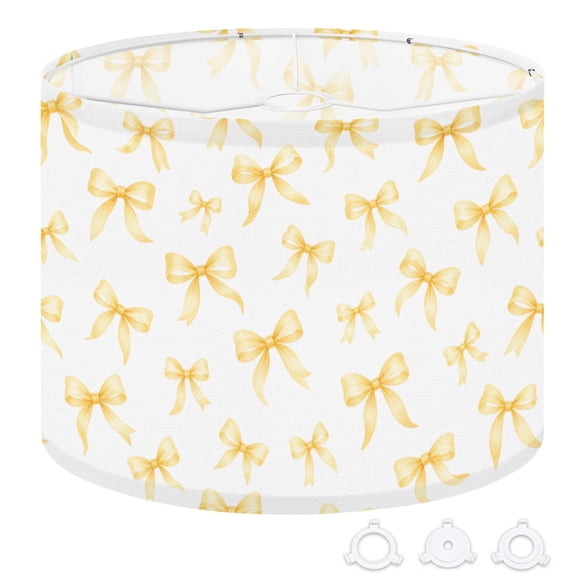 Drum Lampshades 13"x13"x10" Elegant Cream Bow Ribbon Bows White Soft Vintage Feminine Light Shade for Table Lamps Floor Lamp Shades Replacement Assembly Required