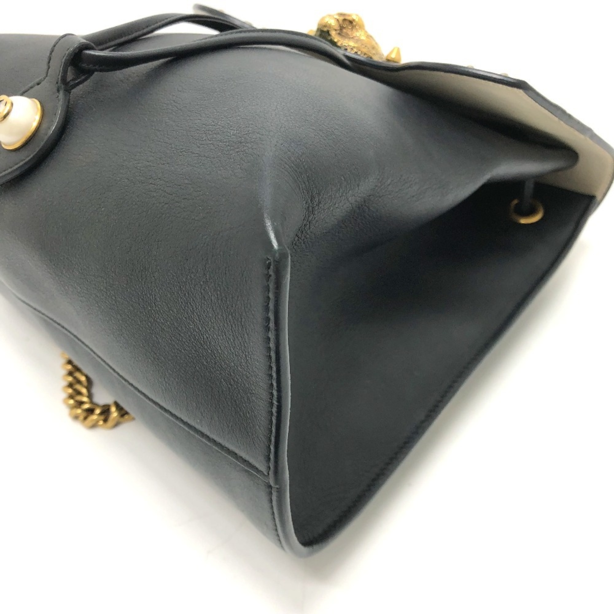 GUCCI 432266 Studs Animalie bag Backpack Leather Black/GoldHardware Gucci Leather Animalier Malin Chain Medium Backpack main image 3